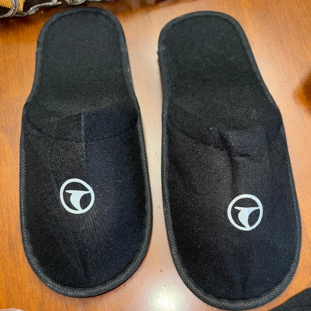 Navy Blue Travel Slippers Set